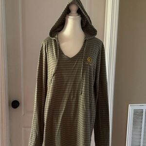 Life Is Good Gray Striped Women's Hoodie